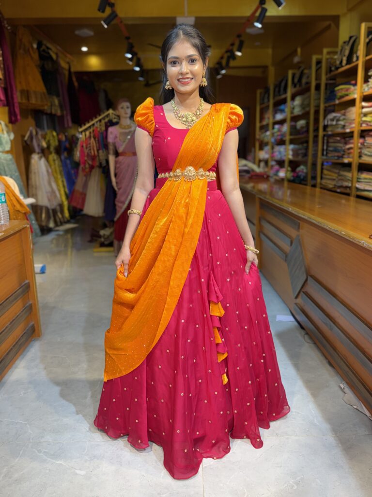Rathinam Red Lehenga
