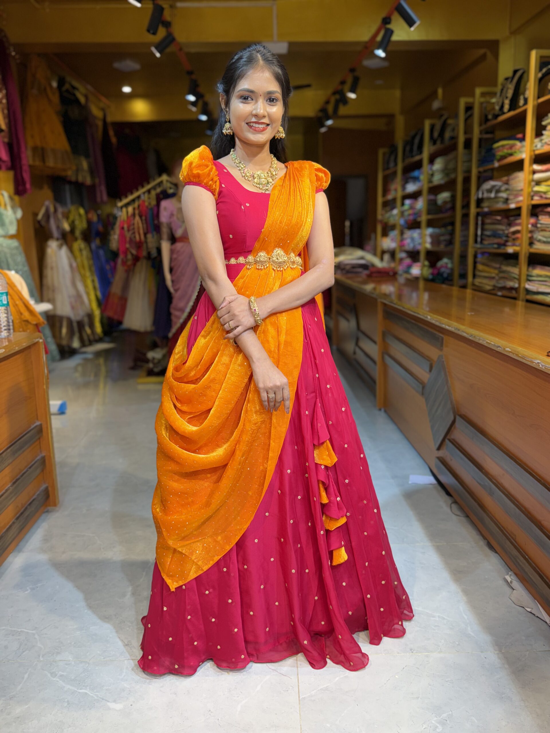 Rathinam Red Lehenga - Image 2