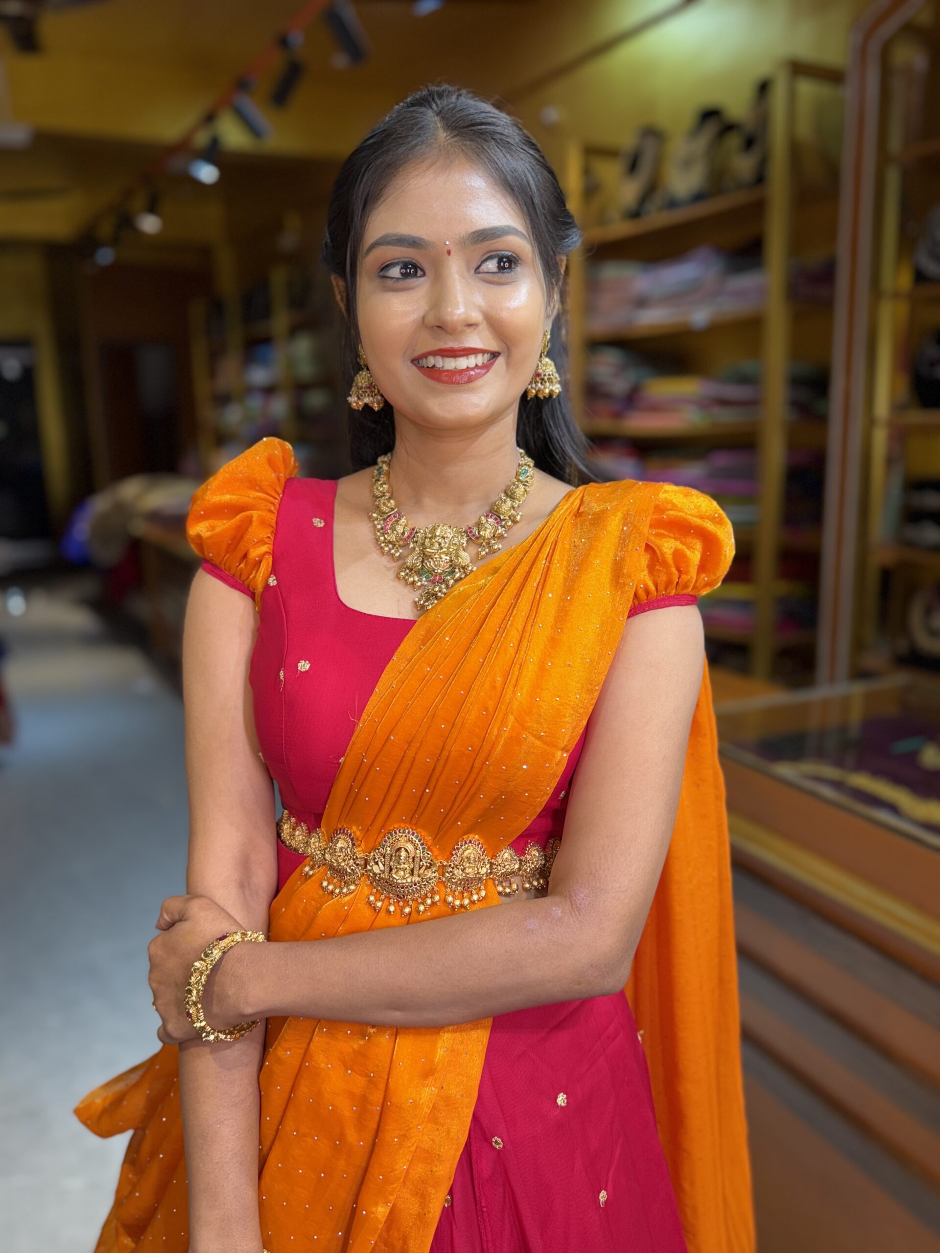 Rathinam Red Lehenga - Image 3