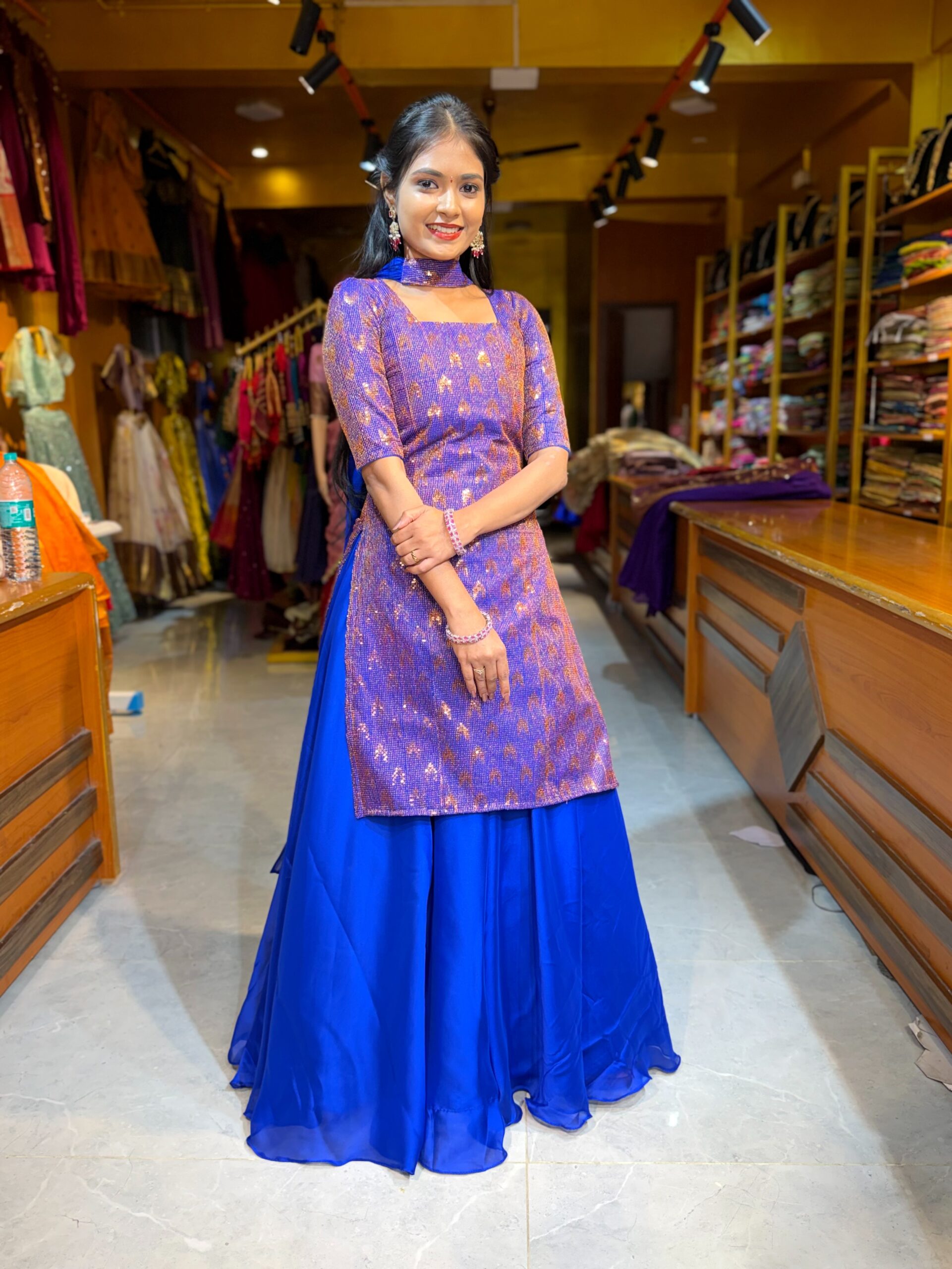 Top and Skirt Pepsi Blue