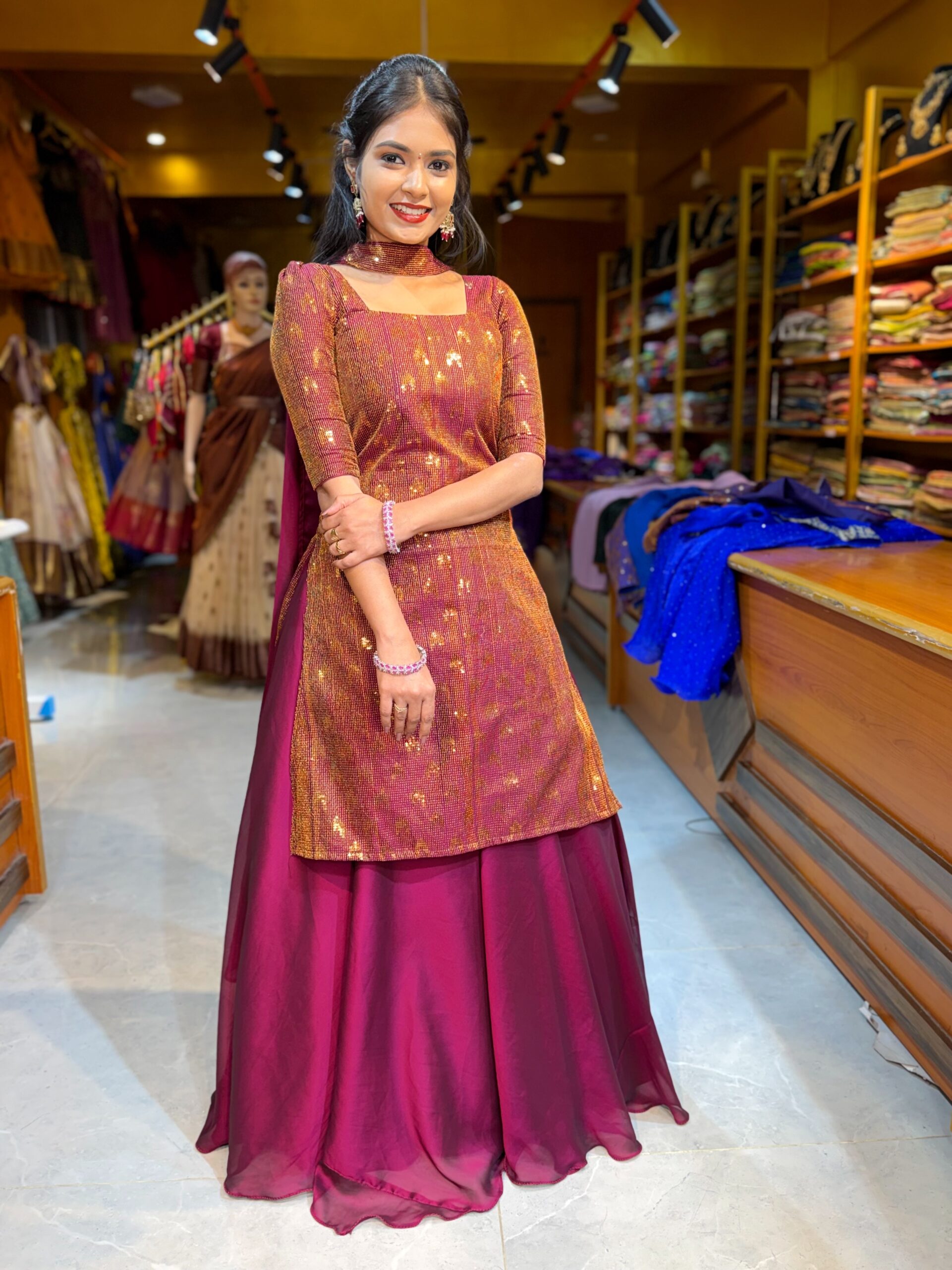 Top and Skirt Wine