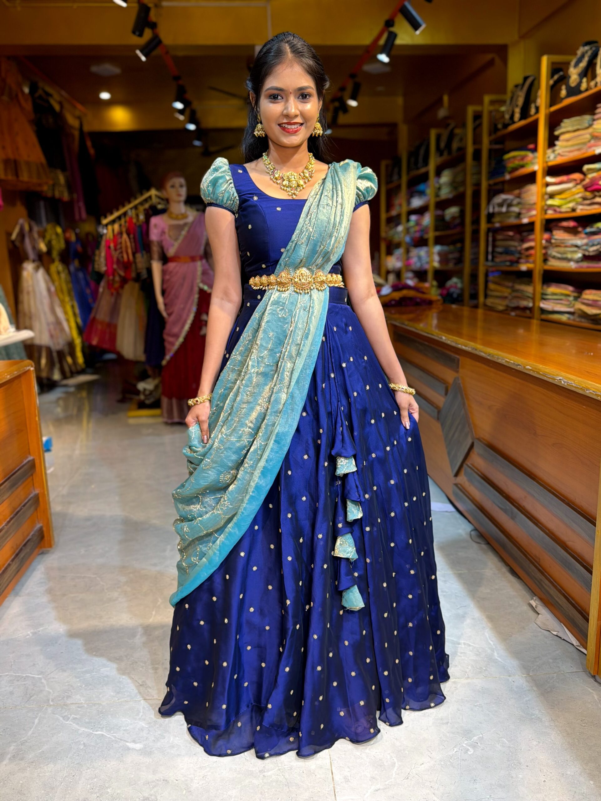 Rathinam Blue Lehenga