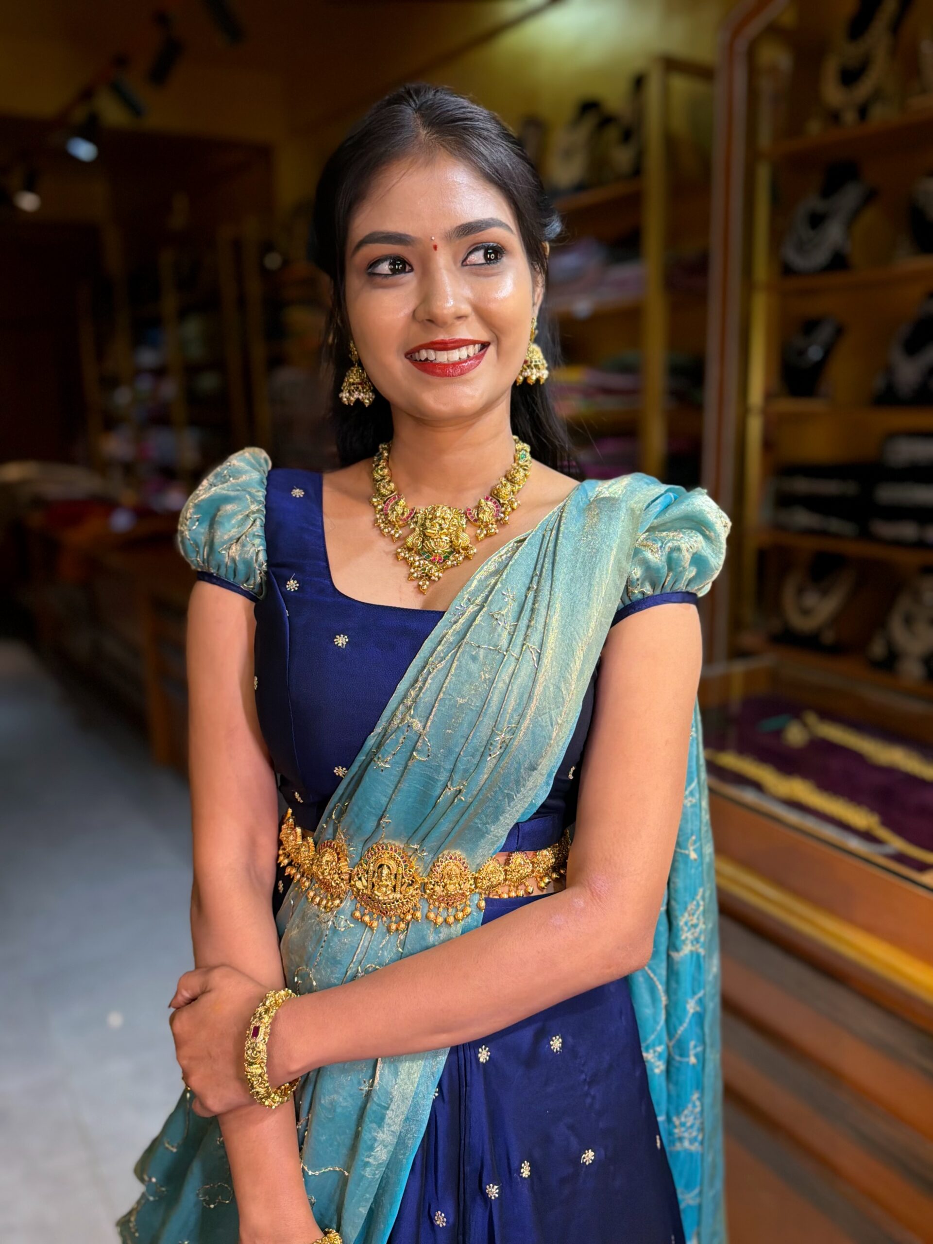 Rathinam Blue Lehenga - Image 3