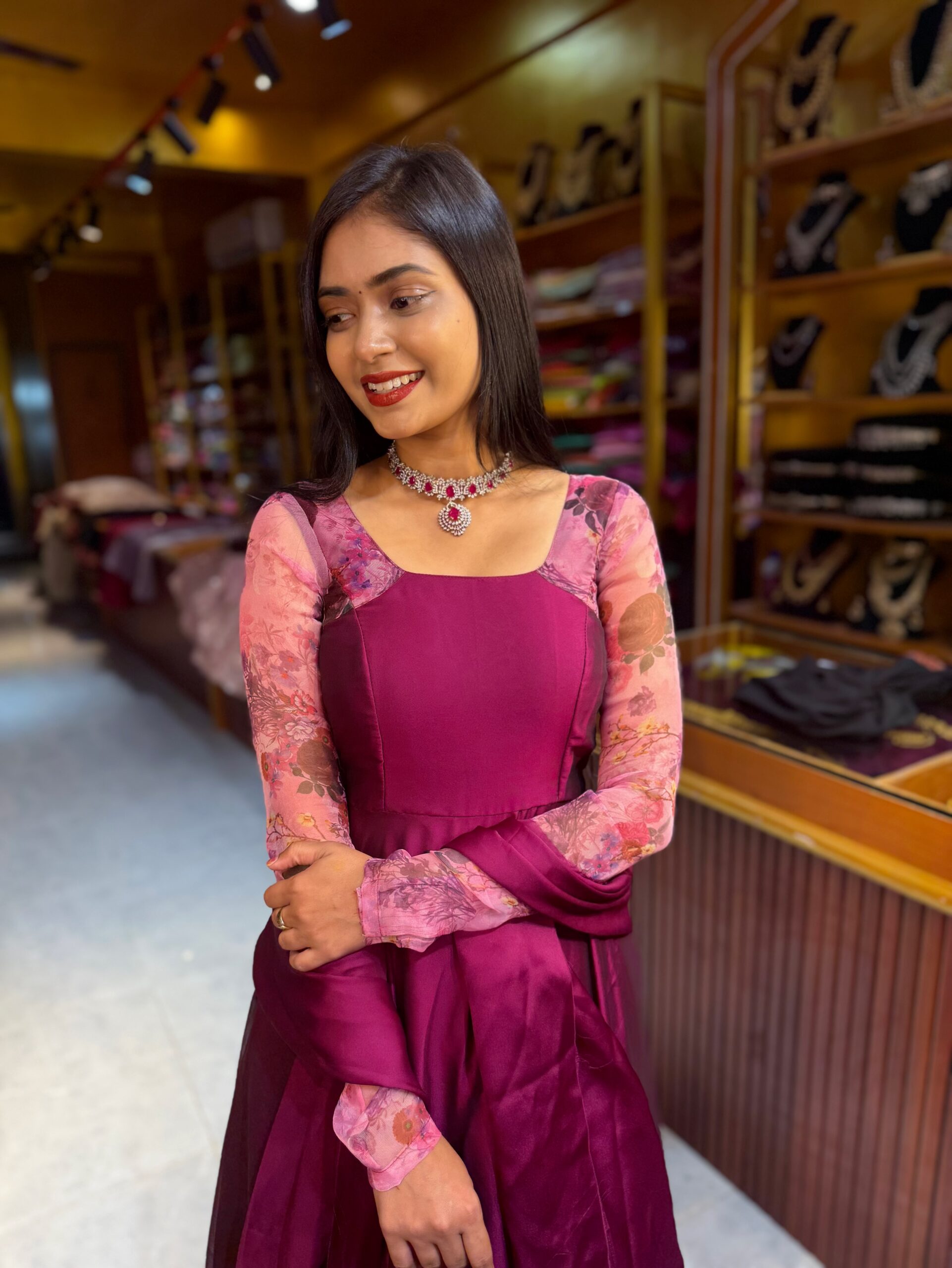 RAJINI - Magenta Gown - Image 2