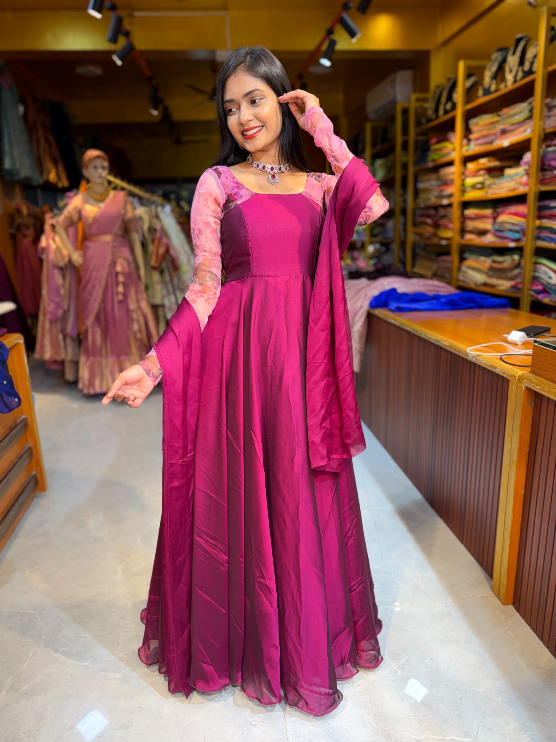 RAJINI - Magenta Gown